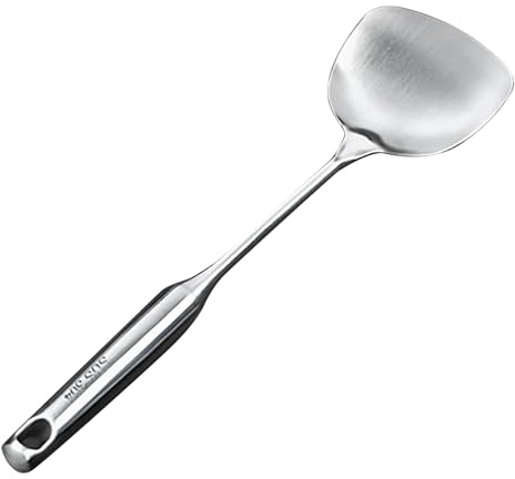 Haofy Espátula de Acero Inoxidable de Cocina con Largo, Pala de Cocción Larga para Rugir, Adecuado para de Cocción