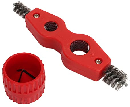 Wakects Kit de Escariadores de Tubería de Cobre de Alta Resistencia con Grueso Excelente Cerdas de Plástico y Acero de Acero Rojo para la Instalación de Tuberías Pulido de Limpieza
