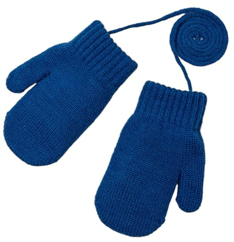 Thermo-Strick-Fäustlinge für Kinder, 1–4 Jahre, für Jungen und Mädchen, Winter, warm, Fleecefäustlinge, Kleinkind, hängende Hals, Vollfinger-Handschuhe, magischer Stretch-Fäustling, Baby, weich