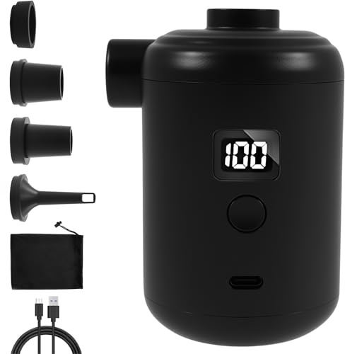 3600mAh Elektrische Luftpumpe für luftmatratze USB Datenkabel Wiederaufladbare Akku Luftpumpe Automatisch Tragbare Elektrische Pumpe für Matratzen, Schwimmring, Kompressionsbeutel
