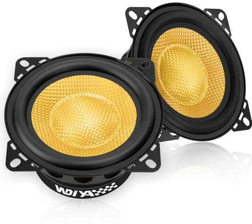 WDiYA 4 Inch Car Speakers 300W Peak Power, 4 Ohm, Glass Fiber Cone for Deep Bass & Clear Mids – High Sensitivity, Shockproof Design, Easy Install for Professional Car Audio Upgrade 2-Pack