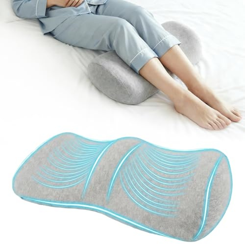 Kniekissen zum Schlafen, Venenkissen Beinhochlagerungskissen Memory Schaum, Waschbarem Knierolle Seitenschläferkissen Lagerungsrolle, Beinkissen zum Hochlagern für Knie und Beine 50.5x30x11cm