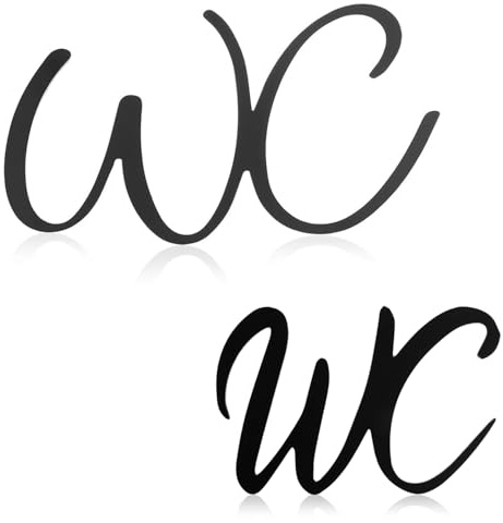 WC Schild selbstklebend Schwarz Acryl,WC Türschild Toilettenzeichen 2er Set | Modernes Acryl-Design | Montage ohne Bohren | Für Bad, Gäste-WC, Büro & Praxis | 2 Größen enthalten