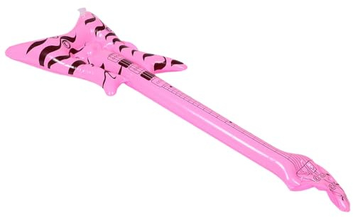 HOMSFOU Chitarra Gonfiabile Rosa in Pvc Design Unico e Aspetto Realistico, Strumento Leggero per Giochi e Decorazioni per Feste a Tema Rock