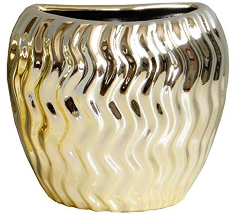 Tubayia Keramik Blumenvase Blumentopf Wandvase Dekovase Dekoration für Wohnzimmer, Büro, Café (Welligkeit Linie)