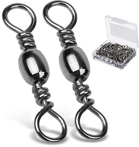 9Tong Hohe Festigkeit Angelwirbel Fass Fester Ring Fass Angelwirbel Rollendes Angelgerät Linie Verbinder Salzwasser Süßwasser Edelstahl Zubehör 50pcs 101lbs