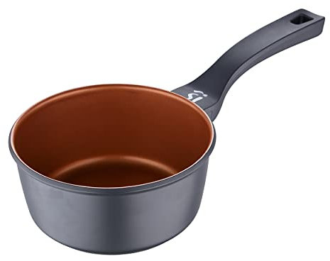 SAN IGNACIO Bronze | Cazo de Cocina de 16 cm y 1,3L | Antiadherente | Fabricado con Aluminio Fundido | Con Mango Soft Touch | Apto para Todo Tipo de Cocinas