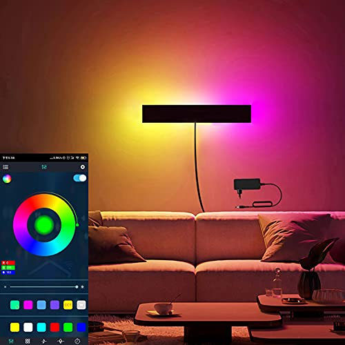 VOMI LED Dimmbar Wandleuchte mit Schalter und Stecker Wohnzimmer Innen Wandlampe RGB Wandleuchten mit Touch Fernbedienung & APP, Up Down Farbwechsel Beleuchtung Schlafzimmer Wandspots,Wifi app