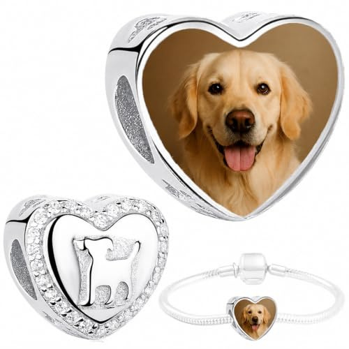 Silber 925, personalisiert Schmuck Foto CHARM kompatibel mit Pandora Armband und Kette, Personalisiertes Geschenk