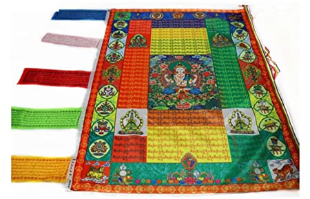 Jdon-hats Afortunado Tibetano Budista Banner de Seda Pared Colgante de la Bandera de la Bandera de la Bandera de la Bandera de la Bandera de la Bandera de Las Banderas religiosas Suministros budistas