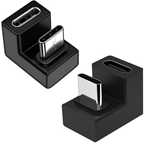 Adattatore USB C a forma di U da 180 gradi (2 pezzi) adattatore USB-C 3.1 femmina a maschio adattatore OTG angolato compatibile con MacBook, Switch, Samsung Galaxy, telefoni di tipo C e altro ancora