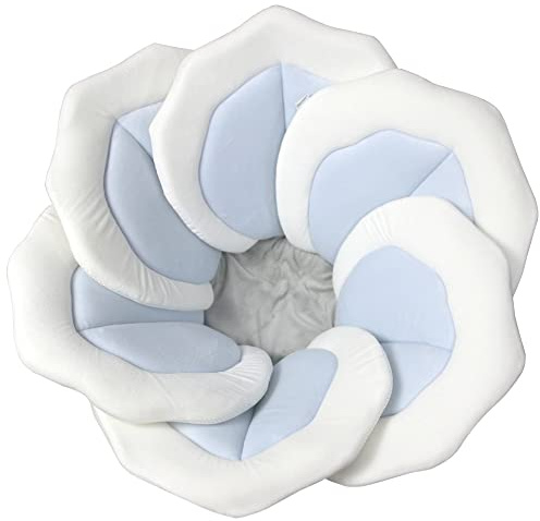 TOFOAN Baby-Badematte für Baby-Badewanne, Waschbecken, Blumenmatte, Wanne, kleiner Lotus, Blütenblatt, weiche Stützen, Liege, Neugeborene, Badesitz, Baby-Essentials – Baby-Geschenke – 78,7 cm (blau)