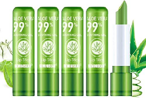 Lápiz labial Aloe Vera,Lápiz labial de aloes,Aloe Vera Cuidado de Labios,Bálsamo Labial Hidratante,Barras de Labios Hidratante Duradero,humectante de Labios,Para nutrir los labios,mujeres,5 piezas