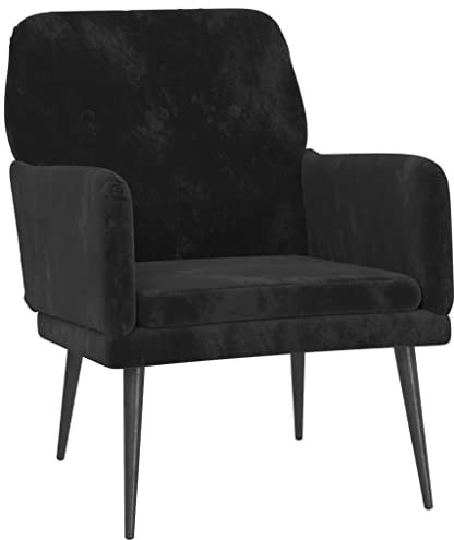 vidaXL Sessel Relaxsessel Relaxstuhl Loungesessel Polstersessel Wohnzimmersessel Lesesessel Fernsehsessel Polsterstuhl Schwarz 62x79x79cm Samt