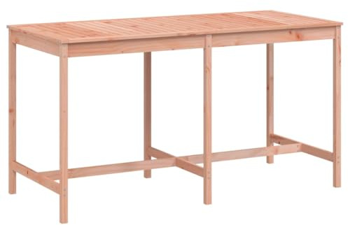 Makastle Rechteckiger Gartentisch Garten Esstisch Balkontisch Bistrotisch Terrassentisch Holztisch wetterfest Gartenmöbel, 203,5x90x110 cm Massivholz Douglasie