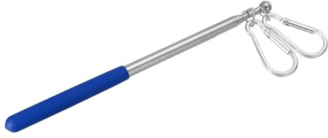 PATIKIL 3.3 Feet Telescopic Handheld Flagpoles, 1Pcs Tour Guide Flag Pole Stainless Steel Portable Collapsible Flag Pole with Clips for Teaching Pointer Training, Blue