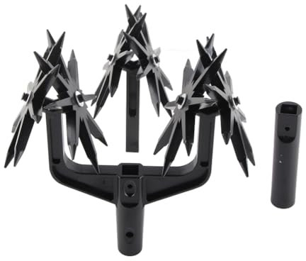 Rotationsgrubber-Werkzeug, Garten-Handfräse, Grubber, Akku-Fräse Zum Nachsäen von Gras oder Zum Mischen des Bodens (Schwarz)