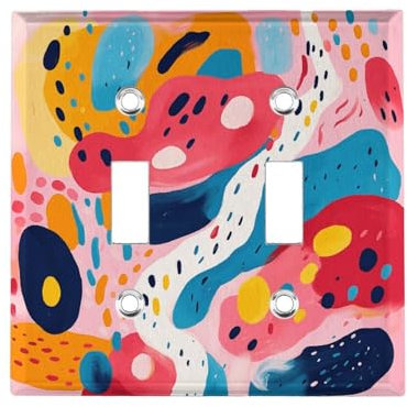 Semplici forme naturali a 2 bande doppia interruttore copertura decorativa interruttore della luce piastra elettrica per camera da letto cucina decorazione domestica 11,4 x 11,7 cm