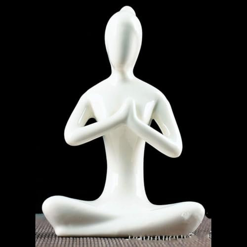 SHGDAIO Figur Sammlerstück Porzellan Keramik Yoga Pose Abstrakte Yoga Dame Zen Buddhistische Meditation Zimmer Ornamente