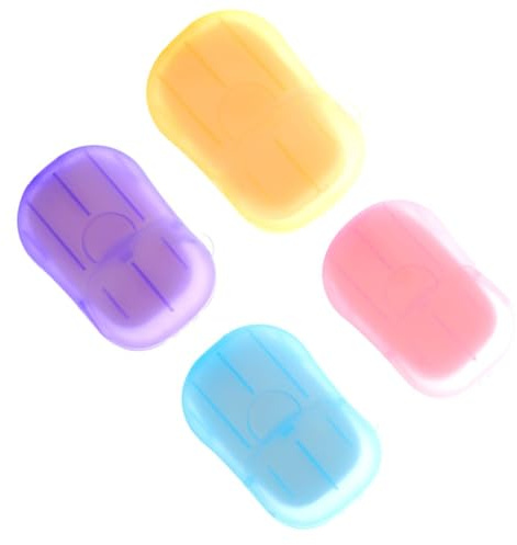 SMELEYOU Savon en Papier jetable Mini Soap Case de Savon 20 Feuilles Travel Lavage Hand Bath Tobelett Paper Socon