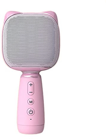 Qweradr Microfono per Karaoke Bluetooth Mini Microfono Portatile per Bambini Microfono Portatile Adatto per Telefono Cellulare Karaoke Rosa