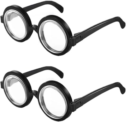 LIURFLNC Nerd Brille, Lustige Brille, Minion Brille, Hornbrille Ohne Stärke Bücherwurm Gläser Rollenspiel Dumme Nette Cosplay Geeignet für Kinder/Erwachsene/Karneval/Halloween