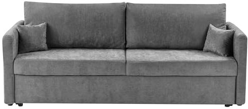 3-Sitzer Sofa mit Schlaffunktion Stauraum Stoffbezug grau Schlafsofa Bleik
