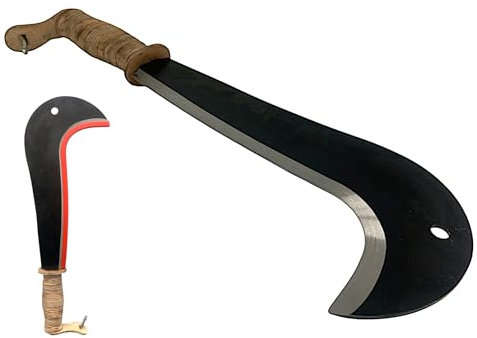 Ronca Roncola Tipo Bergamo Lama da 300mm con Manico in Cuoio Lama in Acciaio Roncole Falcetto Ideale per Giardinieri e agricoltori per la cura di piante, alberi e raccolti