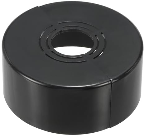 PATIKIL Rohrabdeckung Wand Split Flansch 20mm/25mm/32mm, Rohrmanschette 30mm dickes Zuschneidbares ABS Runde Armaturen-Abdeckung für Wasserrohrhahn Küchen Dekoration, Schwarz