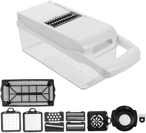 Cabilock 1juego Rallador Multifuncional De Verduras y Patatas Cortador De Cebolla y Accesorio De Cocina Compacto y Ergonómico Juego De Color Blanco Para Slicing y Grating