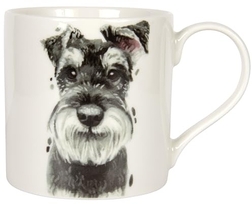 Lesser & PAVEY - Taza Schnauzer de Robert James Hull, tazas de té y café para bebidas calientes, tazas impresas de porcelana fina para cocina y hogar, tazas de cerámica reutilizables para cada ocasión | Té y café, bebidas calientes, porcelana fina, cocina y hogar, cerámica reutilizable, regalos para mujeres y hombres