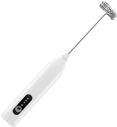 tiyiyok Frullino Montalatte, Montalatte Elettrico Cappuccino, Adatto per la Preparazione di Caffè, Cappuccini, Caffellatte, Mini Frullatore Elettrici Compatti (Bianco)