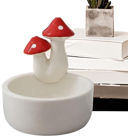 Candelador de champiñones, quemador de incienso de champiñones | Candelador de té de champiñones,Cerámica linda calentadores de cera decoración de la luz del té para el dormitorio, centro de mesa y gr