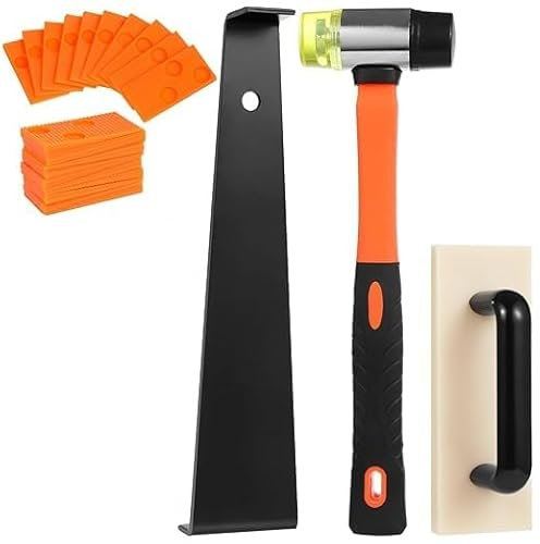 Laminat Verlegeset, Vinyl Verlegeset, 1x Parkett Schlagklotz, 1x Zugeisen Laminat, 24 x Laminat Abstandshalter, 1x Verstärkte Doppel-faced Mallet (laminat verlegeset)