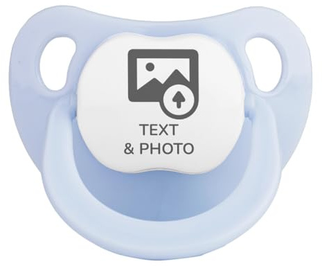 Wanapix | Personalisierte Baby-Schnuller | Silikonsauger für Neugeborene | 0–6 Monate | Anatomische Schnuller BPA- und Phthalatfrei | 100 % Personalisiert Blau
