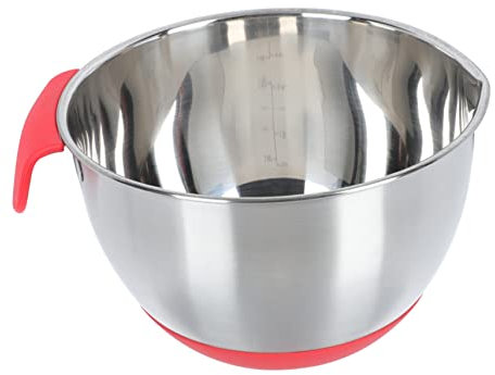GLEAVI Saladier à Mélanger En Acier Inoxydable Et Silicone 20 Cm, Bol Cuisine Bec Verseur Incliné, Bol De Conservation Polyvalent Pour Mélanger Œufs Et Salades, Ustensile Cuisine Pratique,