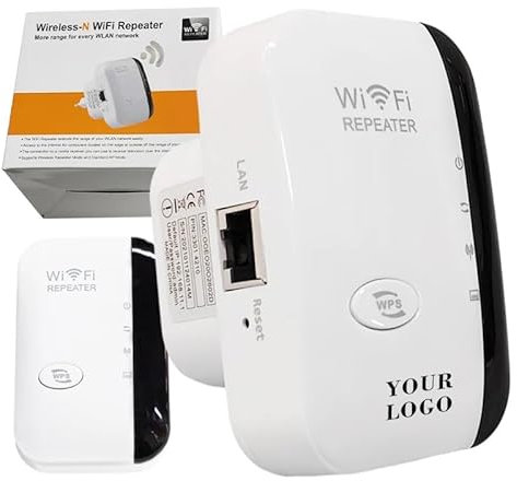TVD DIGITAL Ripetitore WiFi Potente 300Mbps Amplificatore 2.4GHz con Porta Ethernet, WiFi Extender Booster, RJ45, Protezione WPS