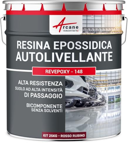Resina Epossidica Pavimento Autolivellante 25 kg Rosso segnaletico