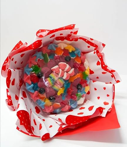 Chalando Candy Bouquet con Marshmallow, Bouquet Dolciario da Regalare con Caramelle Morbide in Forme e Colori Vari, Idea Creativa per Compleanni, Eventi Speciali, Anniversari e Feste (Marshmallow)