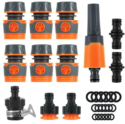 Garden Hose Pipe Connectors and Fittings Set, Garden Hose Connector | 12 Pcs Garden Hose Connector, Nozzle, Mixer Tap, Hosepipe Connectors to Outside Tap Connectors Adapter for Taps