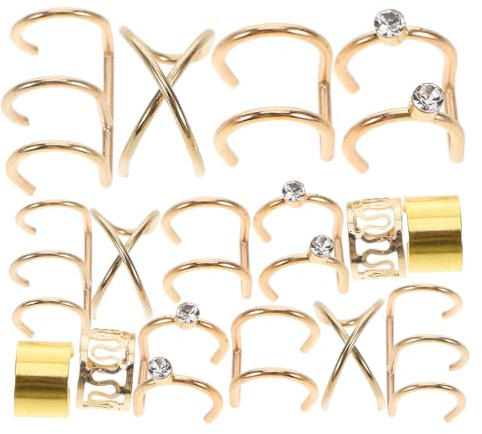 GALPADA Accesorios para Trenzar de Aleación de Zinc Dorado sin Perforación para Proyectos Diy, Diseño Elegante y Estilo Peinado Femenino