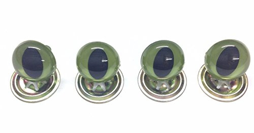 celloexpress Green Cats Crystal Eyes with Metal Backs - 7.5mm - Safety Eyes for Soft Toys or Teddy Bears - Pack of 2 Pairs