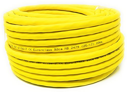 25m - Cat.7A+ Ethernet Network Lan Cable Reel - Drum 1500 MHz - 4 Pairs - High Speed - Halogen Free Super Fast - (PoE) PoE+ Yellow