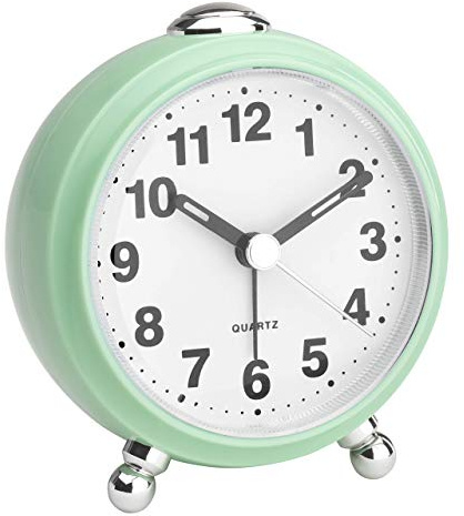 TFA Dostmann analog väckarklocka, i retrolook, tyst urverk, plast, mint, (L) 83 x (B) 53 x (H) 92 mm
