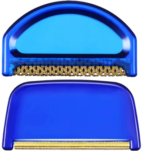 Boao 2-Piece Cashmere & Fabric Sweater Shaver & Comb, Manual, Plastic & Metal, Blue, Lint Remover, Fabric Cleaner