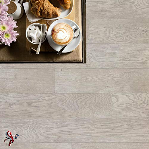 MASTERBRICO Pavimento in PVC Effetto Legno Rotolo H 200 cm – Pavimento Vinilico da Interni ed Esterni (Prezzo al Mq), Ideale per Bagni Cucine e Ambienti Domestici (ROVERE SBIANCATO H200)
