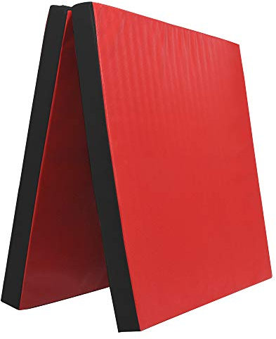 Grevinga Klappbare Turnmatte RG 35 – 200 x 100 x 6 cm - ROT/SCHWARZ - Made in Germany - Faltbare Gymnastikmatte für Fitness, Sport und Gymnastik, Rutschfest und Platzsparend, Weichbodenmatte