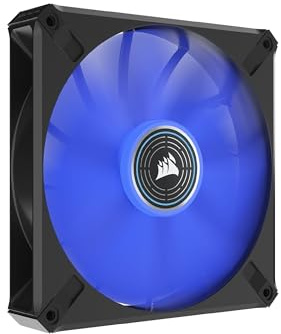 Corsair ML140 LED ELITE, 140mm PWM-Lüfter mit LEDs (CORSAIR AirGuide-Technologie, Magnetschwebelager, Bis zu 1.600 U/min, acht helle LEDs, Geräuscharm, Hoher Luftstrom) Einzelpackung - Blau
