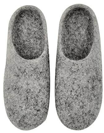 Trendy Slippers Wool Felt - Organic Wool House Slippers for Women Indoor & Outdoor - Womens House Shoes, Mules Shoes Men (us_footwear_size_system, adult, women, numeric, wide, numeric_7)