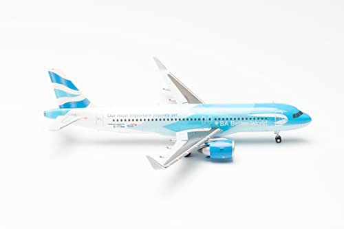 Herpa Modellflugzeug Airbus A320neo British Airways- BA Better World” Maßstab 1:200 - Modellbau Flugzeug, Flugzeugmodell für Sammler, Miniatur Deko, Flieger ohne Standfuß aus Kunststoff